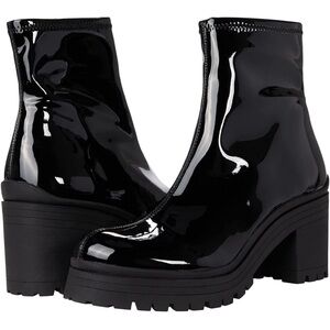 Steve Madden Black Patent Leather Cantor Booties LIKE NEW